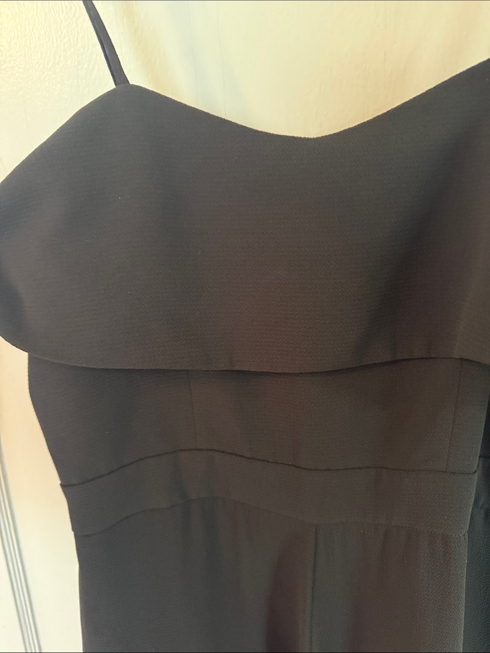 Wayf Black Ruffle-Overlay Spaghetti-Strap Jumpsuit - Picture 2 of 3